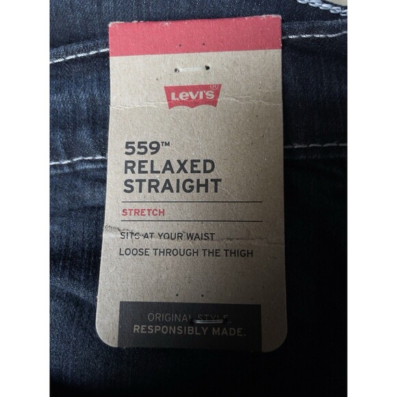 Levi’s 559 Relaxed Straight Men’s Stretch Denim Jeans Size 42x32 - Picture 8 of 15